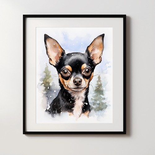 Chihuahua winter druck - chihuahua, im