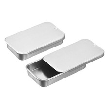 30stk Metall-Blechdose Behälter 2,4x1,3x0,4" Schiebedeckel-Blechdosen Mattsilber