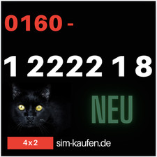 Prepaid SIM- Karte Congstar Ja! Rufnummer NEU Nummer Guth. 15€ 11122222221111188