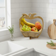 Dekoschale Obstschale faltbarer Obstkorb Obst Schale Früchtekorb aus Bambus Holz