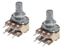 2 x Dreh Rotary Potentiometer Poti B Type 1K 5K 10K 20K 50K 100K 6 Pin Stereo