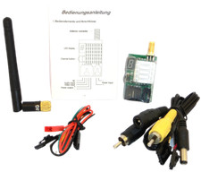 Sender Set 5,8Ghz 25mW 21 Kanäle FPV Band A B F SMA m.Pin Antenne Kabel TX58025