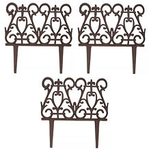 3x Beetzaun im Viktorianischen Stil Gusseisen Beeteinfassung Zierzaun Zaun (19)