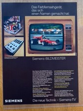 Siemens Fernseher Lotus F1 Reine Wisell #3 Original 1975 Vintage Advert Werbung