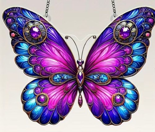 Fensterbild schmetterling lila - schmetterling,