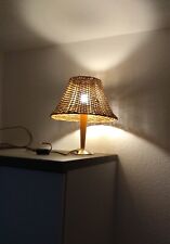 Tisch Lampe Strohschirm 230v Mit Birne Bis 60W  Stroh Stahl Design