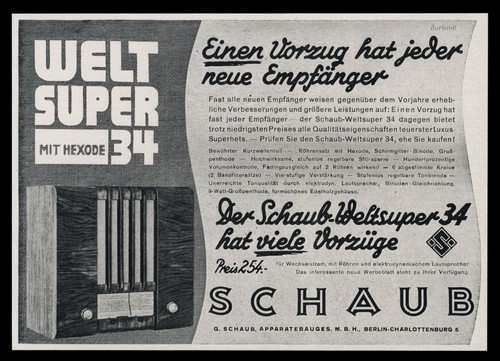 Alte reklame 1933 weltsuper - reklame,