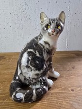 Keramik Katze Figur handbemalt