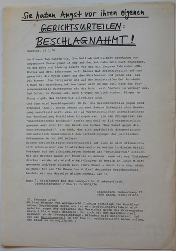 Gegendruck essen repression - essen,,