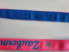 Designer Hundeleine 3 fach verstellbar 3 cm breit / blau pink Zaubermaus