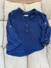 Vertbaudet Baby Kleinkind Musselin Hemd Gr. 86 Blau