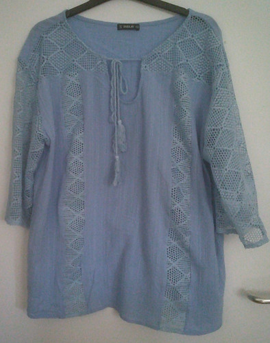 Blaue bluse 4 - h.-blaue, 3/4-arm
