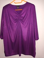 Damenbluse elegant, Citiknits (QVC), Gr. L, glänzendes Lila, 3/4 Ärmel