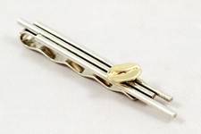 TOP DESIGNER Krawattennadel 925 SILBER Kaffeebohne 8 Karat 333 GOLD tie clip