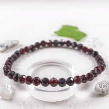 Granat Armband 4 mm Kugel