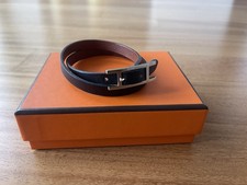 Hermes Lederarmband schwarz/braun Gr. M / 38cm Länge