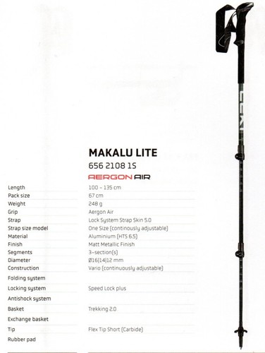 Leki makalu lite wanderstöcke - leki,