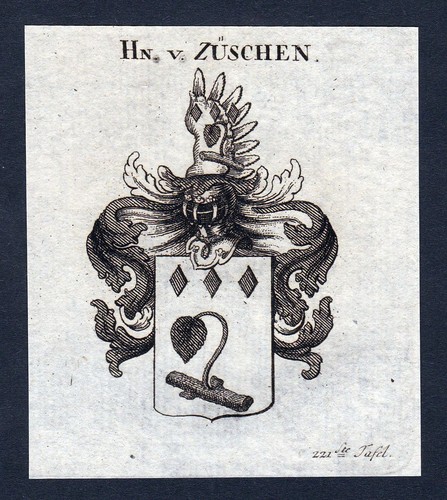1820 züschen wappen adel coat - 1820,