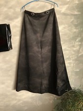 langer Halbrock Midirock 40 schwarz Polyester Acetat Schmuck-Applikation 100 cm