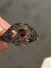 Alter Silberring 835 mit rotem