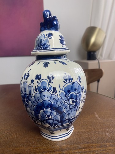 Vintage delfter deckelvase - vintage,