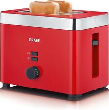 GRAEF TO 63 Toaster rot 2-Scheiben-Toaster Toastautomat Brötchenaufsatz 888 Watt