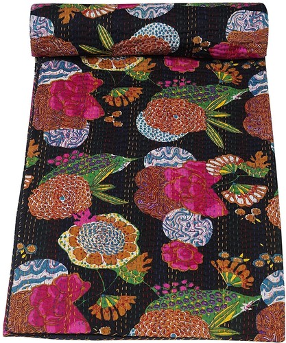 Weiße kantha steppdecke - weiße, kantha-steppdecke