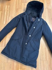 Woolrich Damen Winter Jacke Daunen Parka Arctic Pelz Dunkelblau Gr XS NP 900,00€