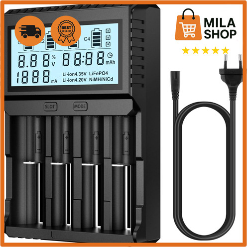 18650 akku ladegeraet lcd - 18650,