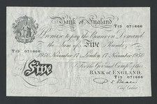 BANK OF ENGLAND £5 Schein