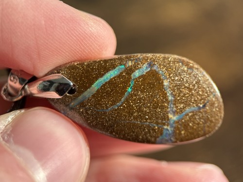 Boulder opal kette poliert - boulder,