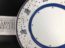 Fürstenberg Porzellan Weihnachtsteller➡️bunter Teller D25➡️blau Stern gold Engel