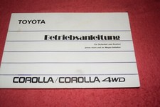 Betriebsanleitung Bedienungsanleitung Toyota Corolla/Corolla 4WD Typ E9 01/1989