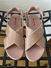 Prada Sandaletten 39 rosa Leder Lack Lackleder Rose Sandalen 