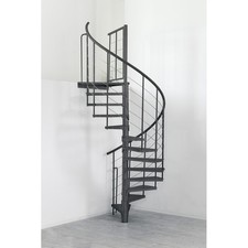 Minka Außenspindeltreppe Spino Zink Color 38-305,5cm Geschosshöhe Außen Balkon