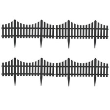 Ziergitter Beeteinfassung Beetzaun 4er Set Grau 60x32 cm Beetumrandung Garten