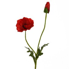 Kunstblume MOHN mit Blüte und