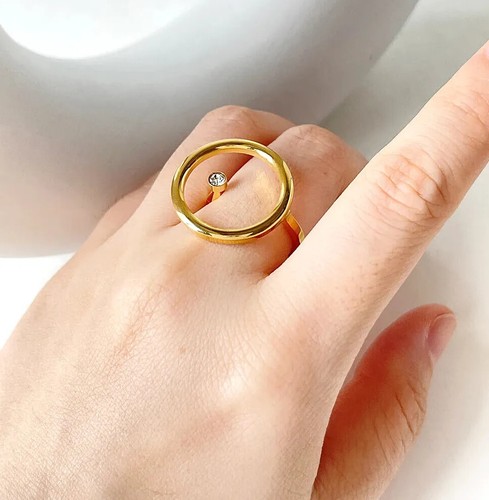Großer hohlkreis ring - großer, gold