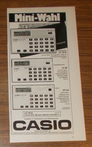 Seltene werbung vintage - vintage, casio