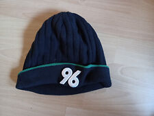 Hannover 96 Stadionmütze Wollmütze schwarz 96-Logo Wappen Aufnäher NEUWERTIG