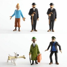 6 Stück The Adventures of Tintin Captain Haddock Thompson Figur Modell Geschenk