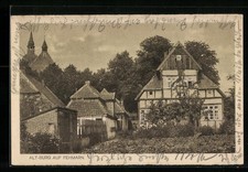 Burg, Blick zu alten Häusern, Ansichtskarte 1926 