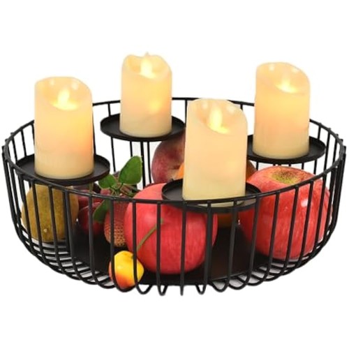 Adventskranz metall schwarz - metall,