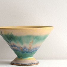 Hildegard Delius Rheinsberg Keramik handbemalt Schälchen um 1930 bunt Laufglasur