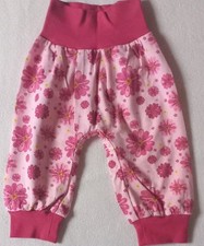 Baby Hose-Pumphose Neu- Gr -68-74 Pink, rosa mit Blumen Mädchen, Jersey
