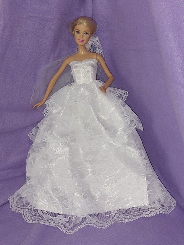 Barbie kleid weiß - barbie,
