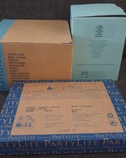 PARTYLITE PAKET MAULBEERE Square-Pillar-Kerze 3-Docht-Duft-Wachs-Glas Teelichter