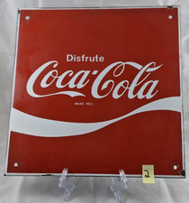 1970 COCA COLA  EMAILLESCHILD EMAILSCHILD WERBESCHILD VINTAGE MEXIKO WERBUNG
