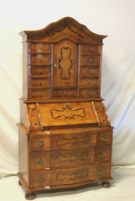 Sekretär Aufsatzsekretär barock intarsiert Nussbaum