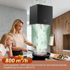 SNDOAS Inselhaube, Dunstabzugshaube Umluft 40cm mit 800m³/h Starker Saugleistung